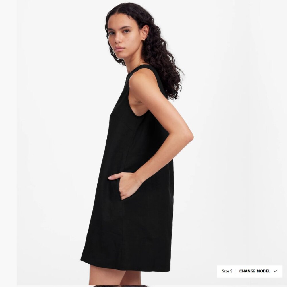 NWT Madewell XXS Mini Shift Dress in Linen - Picture 3 of 9